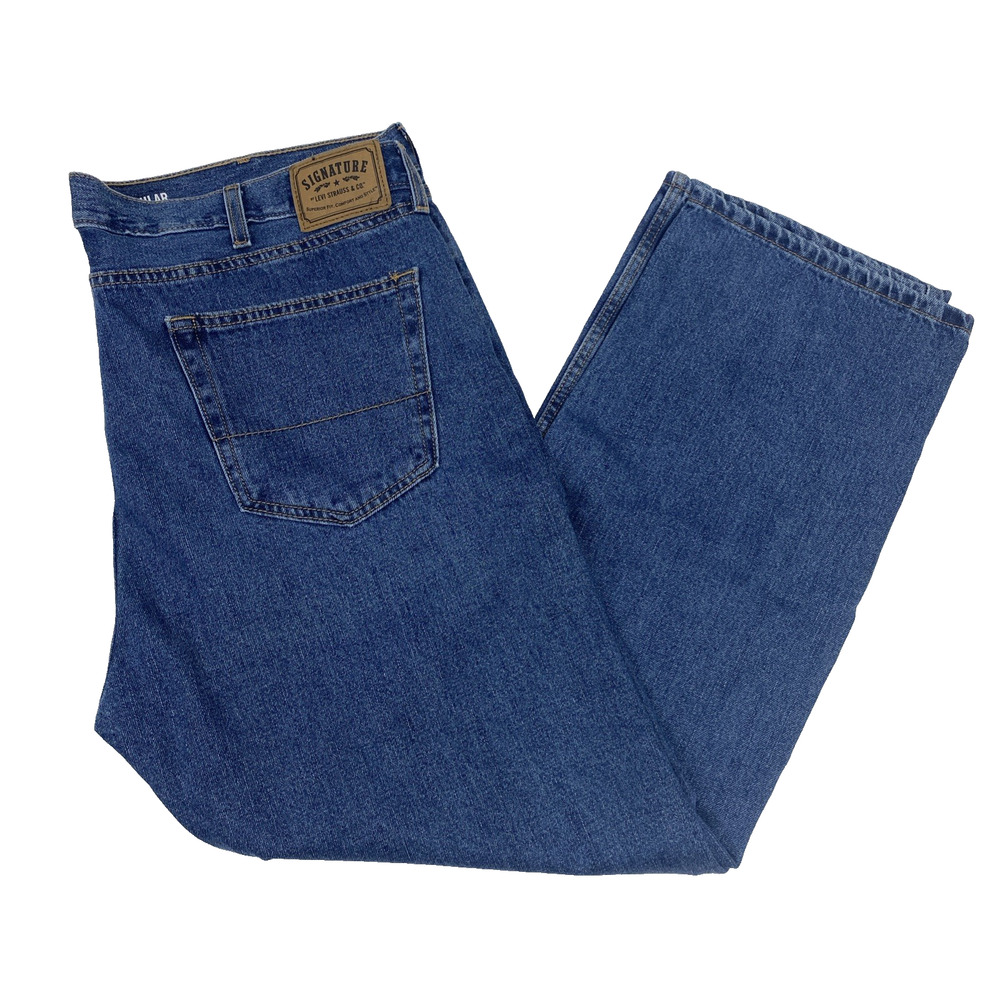 Levi Strauss Signature Mens Jeans 42x30 Regular Fit Denim Pants